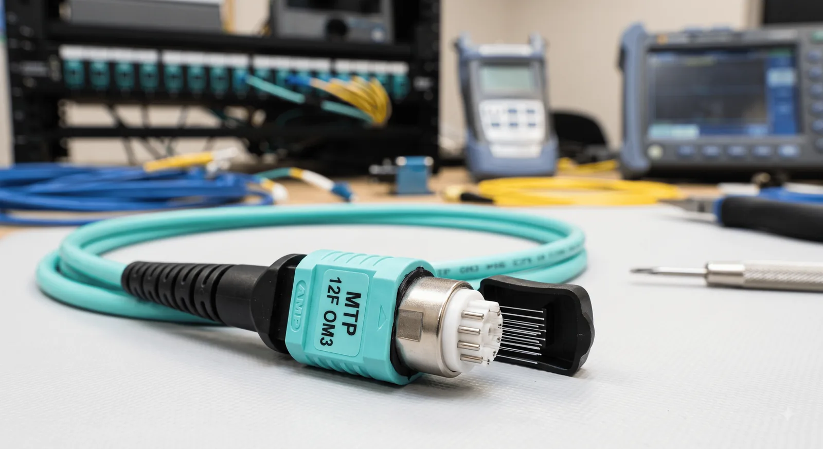 Labelled MTP multi-fiber optical connector